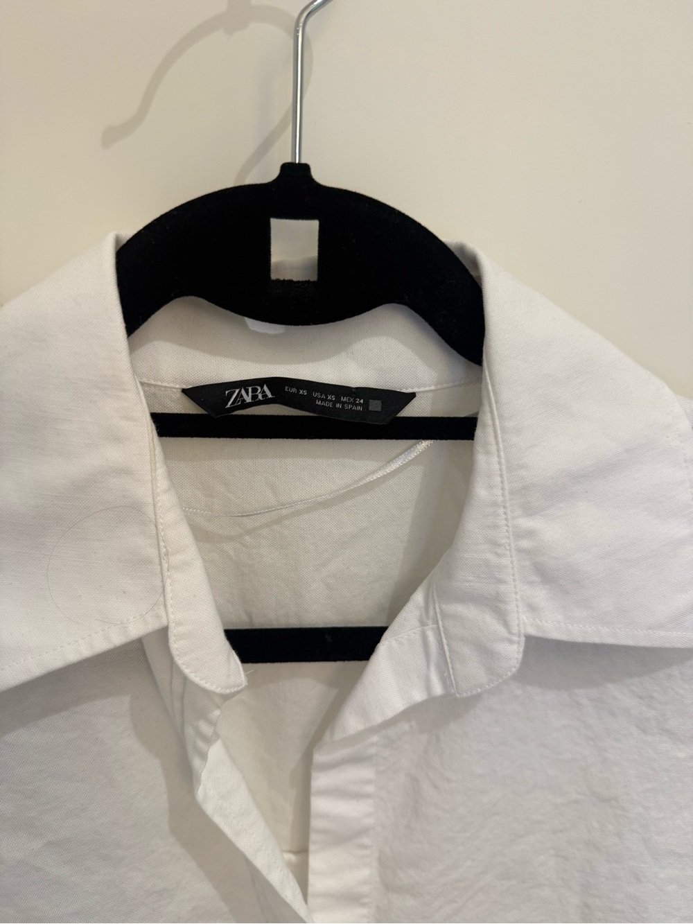 TWO ZARA women’s White Button-Down Dress Shirt